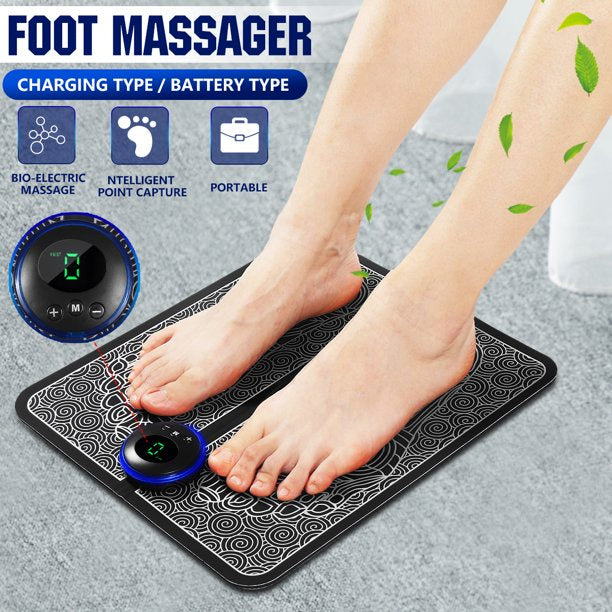 Ems Foot Massager Mat Electric Usb Charging Smart Display Tens Acupuncture Feet Cushion Blood Circulation Pad