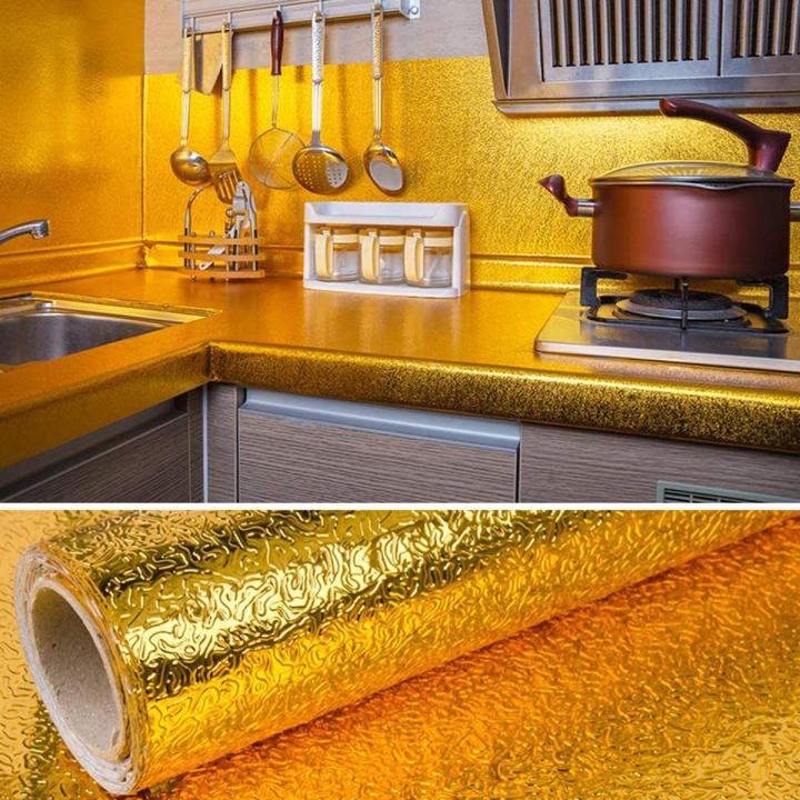 Golden Foil Kitchen Wallpaper Stickers