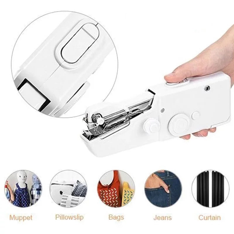 Handheld Sewing Machine Mini Stitch Sew Needlework Cordless Clothes Fabrics Electric Sewing Machine