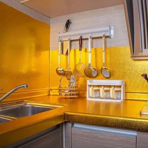 Golden Foil Kitchen Wallpaper Stickers